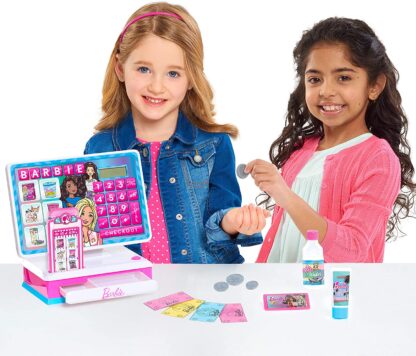 Caja registradora Barbie Deluxe con sonidos y calculadora real - Imagen 3
